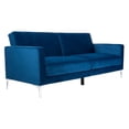 thumbnail image 5 of SAFAVIEH Chelsea Transitional Foldable Futon Bed, Navy/Chrome ( 79.1 in. W x 33.1 in. D x 32.7 in. H), 5 of 13