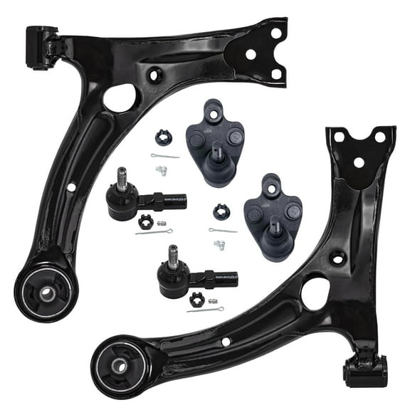 Detroit Axle - 6PC Front Lower Control Arms w/Ball Joints and Outer Tie Rods for 2003 2004 2005 2006 2007 2008 Pontiac Vibe / Toyota Matrix - 2WD FWD ONLY