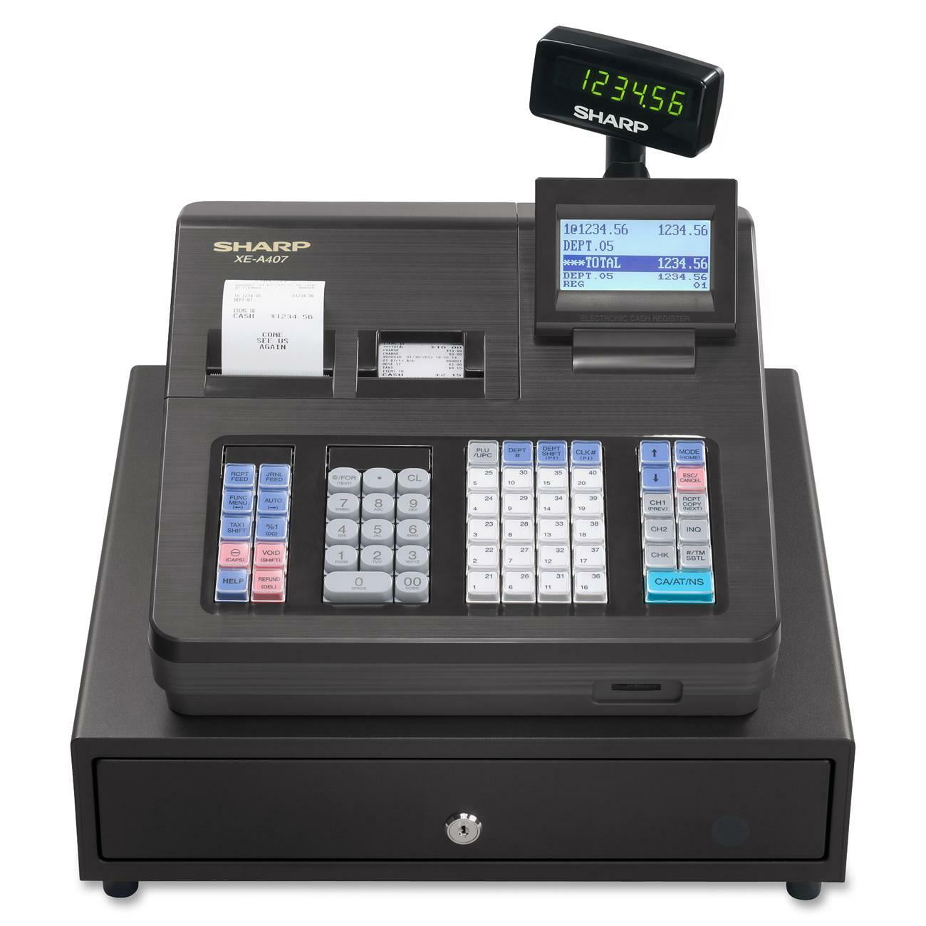 Sharp Cash Register - 7000 PLUs - 40 Clerks - 99 Departments - Thermal Printing