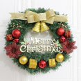 thumbnail image 5 of Corona de abeto navideño de 15,7 pulgadas con bolas de colores y percha de metal, corona de puerta principal, 5 of 5