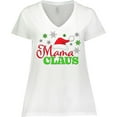 thumbnail image 3 of Inktastic Mama Claus with Christmas Santa Hat and Snowflakes Women's Plus Size V-Neck T-Shirt, 3 of 5