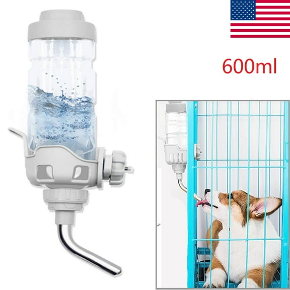 Dog Water Bottle Dispenser for Cage Crate Kennel Auto