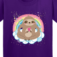thumbnail image 4 of Inktastic Sloth Yoga Rainbow Youth T-Shirt, 4 of 5