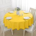thumbnail image 2 of Romanstile Round Nappe Imperméable Résistant aux Taches Lavable Nappes Polyester Housses de Table Sans Rides pour la Cuisine Dîner Fête Mariage Intérieur et Extérieur - Yellow, 108 Inch, 2 of 5
