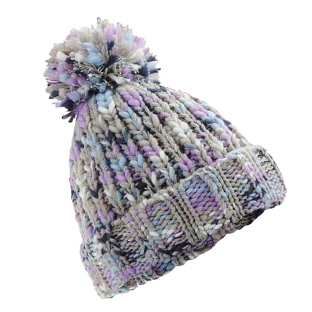 Beechfield - Gorro de punto Twister con pom pom para chico chica (Lavanda Twist)