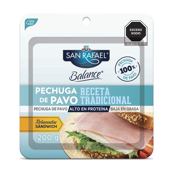Pechuga de Pavo San Rafael Balance 200g rebanadas cuadradas