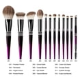 thumbnail image 4 of 12pcs/set Luxury Glitter Diamond Bling Makeup Brush Metal Purple for Women Makeup Brush Beauty Tool with bag B, 4 of 5