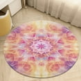 thumbnail image 4 of Kaleidoscope Mandala Colorful Floral Boho Soft Bedroom Round Area Rug, Washable Cute Nursery Circle Throw Mat, Non-Slip Contemporary Small Low Pile Floor Carpet for Dorm Bedside, 4 of 6