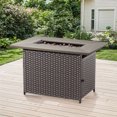 thumbnail image 3 of POCASSY 41" Propane Fire Pit Table - 50,000 BTU Metal Fire Pit with Removable Lid, Metal Table Top, for Porch Deck Garden, Brown, 3 of 9