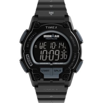 Timex Mens T54281 Ironman Sleek 50 Full-Size Black/Silver-Tone 