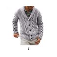 thumbnail image 3 of Minnieouse Suéter informal para hombre frío invierno otoño térmico cuello en V manga larga tejido cálido Top cárdigan accesorio trabajo diario Camisetas L, 3 of 6