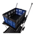 thumbnail image 4 of 2-Tier Shopping Cart with Wheels, Folding Grocery Cart with Removable Baskets, 360° Rolling Laundry Cart Compact Utility Cart for Groceries, 4 of 7