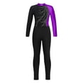 thumbnail image 3 of vastwit Girls Gymnastics Athletic Tracksiut Ballet Dance Costumes Long Sleeve Leotards+Leggings Pants Purple&Black 6, 3 of 5