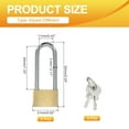 thumbnail image 2 of Uxcell Solid Brass Padlocks Keyed Different Long Shackle Lock Padlock with Keys Weatherproof 2", 2 of 7