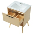 thumbnail image 3 of Resenkos Storage Cabinet,Kitchen,Pantry Cabinet,24" Bathroom Vanity with Sink Combo, Multi-functional Bathroom Cabinet with Drawer,Natural, 3 of 12