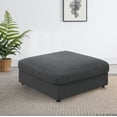 thumbnail image 2 of Serene Square Upholstered Ottoman Charcoal, 2 of 5