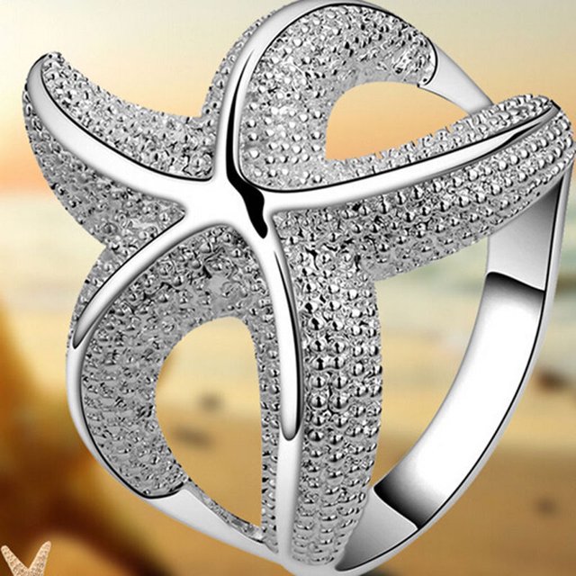 Moda Mujer Lujo Sear Star Salvador Las estrellas de mar del anillo