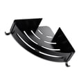 thumbnail image 2 of Rincón de baño estante Triangular inodoro Rack Organizador Drenaje ahorro de espacio Punch-Free / Punzonado Soporte de baño con perchas Negro Speravity HA011416-01B, 2 of 6