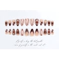 thumbnail image 3 of Uñas postizas IMRAIN Almond medianas marrón con flores 24 piezas, 3 of 7