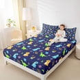 thumbnail image 4 of Castle Fairy Kids Teens Cartoon Dinosaur Queen Sheet Sets,Cute Universe Planet Bed Set, 4 of 7
