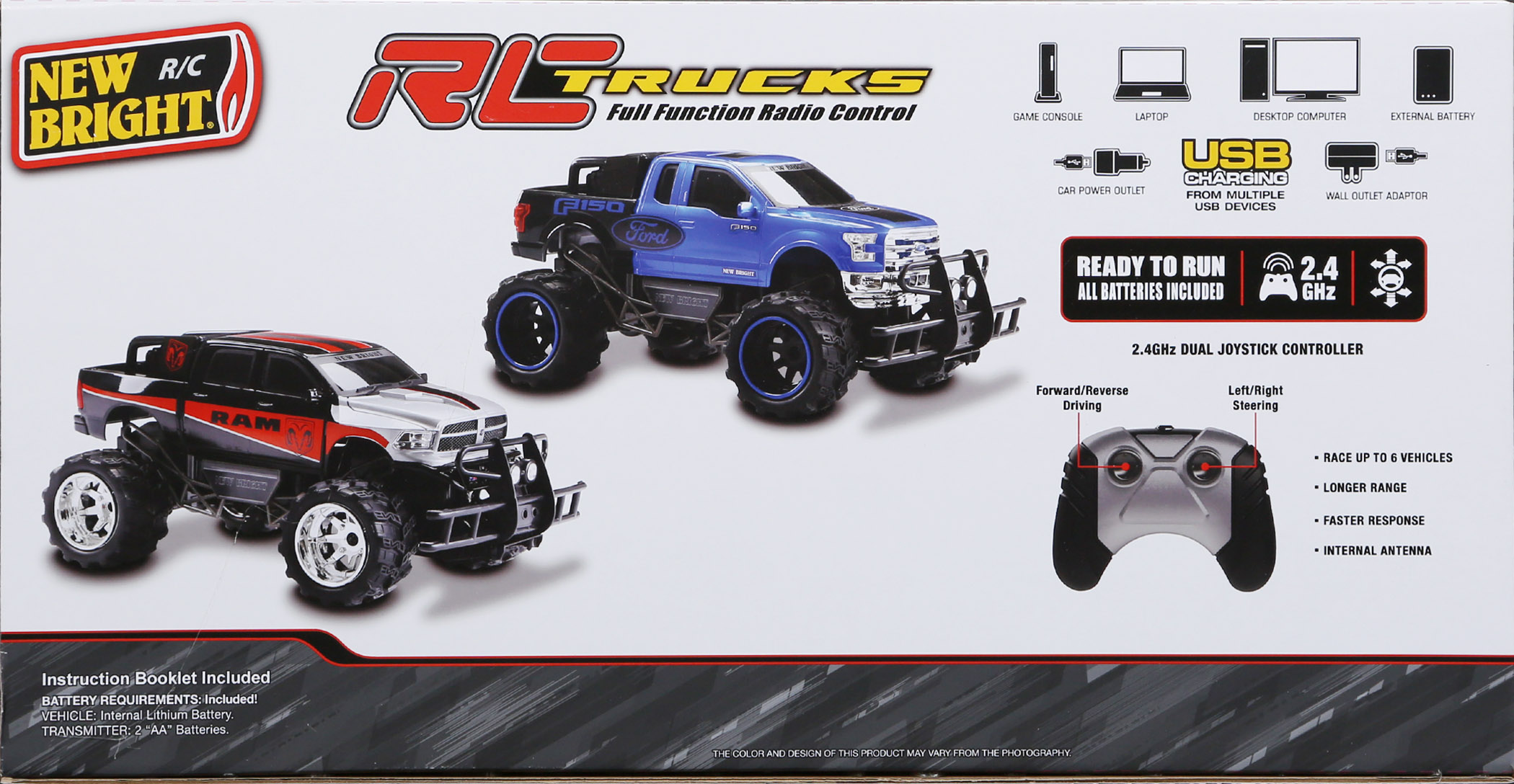 New Bright 1:14 Scale Remote Control Truck Ford F-150 - Blue 2.4GHz USB