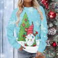 thumbnail image 1 of Chandail en Molleton de Noël pour Femmes 2023 Manches Longues Décontracté Impression de Noël Col Rond Pull Tunique en Solde, 1 of 6