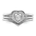 thumbnail image 4 of Sterling Silver Rhodium-plated CZ Heart and Bands Three Ring Set, 4 of 4