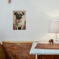 thumbnail image 3 of Vintage Pug Dog Metal Sign with Floral Accents - Rustic Wall Hanging Decor, Multipurpose Indoor/Outdoor Art, No Electricity Needed, Ideal for Living Room, Balcony, Garden, Dog Decor, 3 of 8