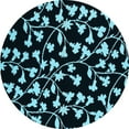 thumbnail image 1 of Ahgly Company Indoor Round Oriental Light Blue Industrial Area Rugs, 8' Round, 1 of 4