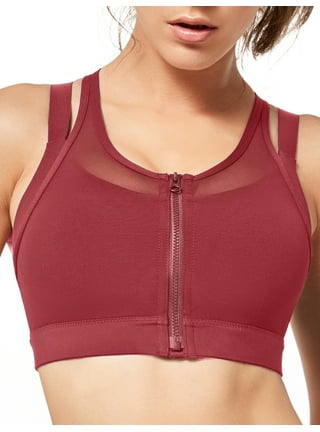 Yvette High Impact Zip Front Sports Bra Mesh Racerback Workout High Support  Sports Bras for Women Large Breasts, Pink : : Clothing, Shoes &  Accessories