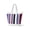 Blue/Red Multi Stripe, variant on Medium 5 Pocket Zip Top Long Handle Canvas Tote Bag