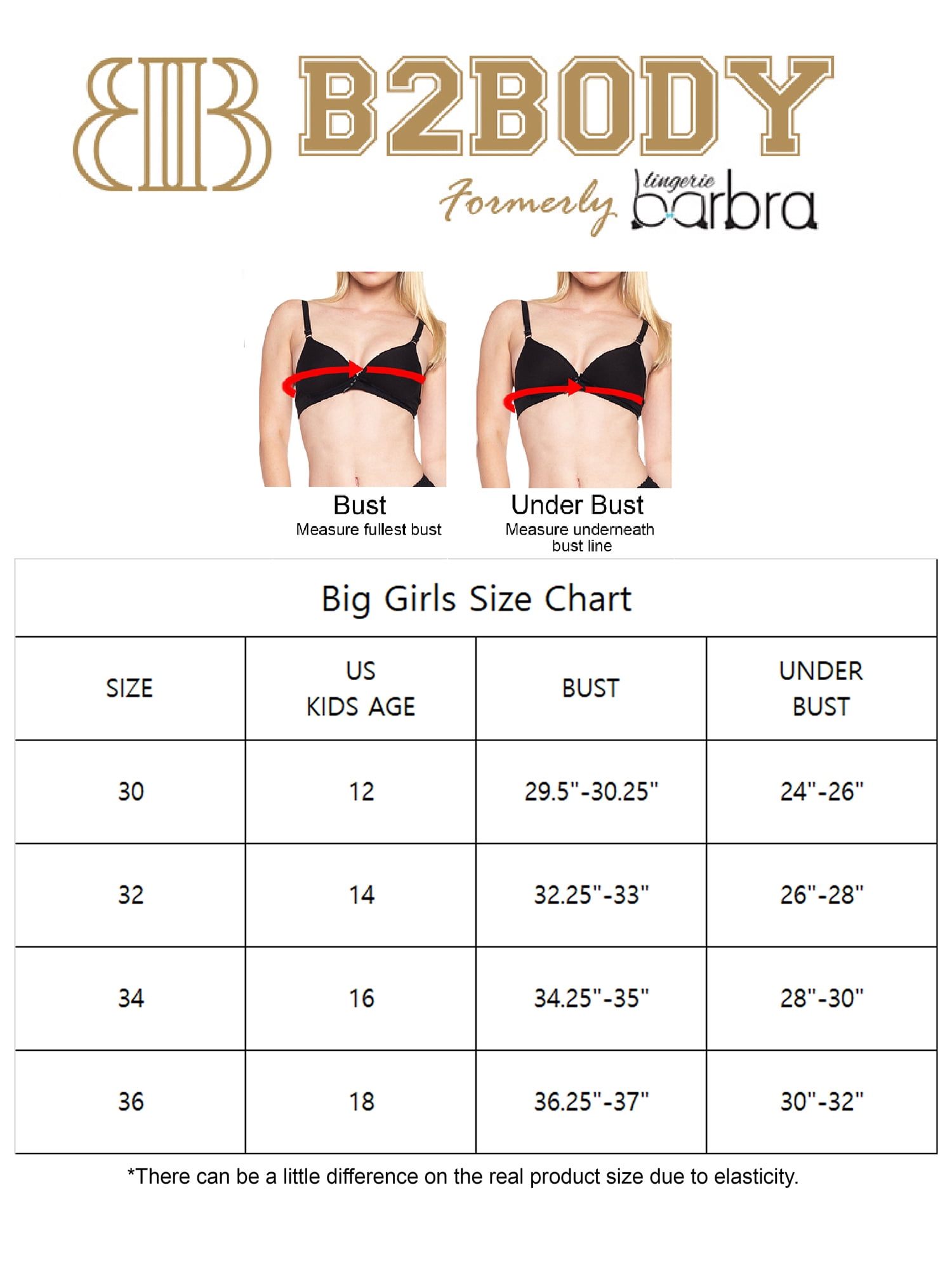 Barbra Lingerie Big Girls Bras for Teen Girl Wireless Molded Padded Juniors  Training Bra 5 Pack (30A) : : Clothing, Shoes & Accessories