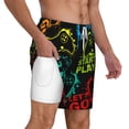 thumbnail image 2 of Kdxio Play Game Start Print Men'S Swim Trunks With Compression Liner 7 Inch Inseam Quick Dry Swim Shorts, 2 of 7