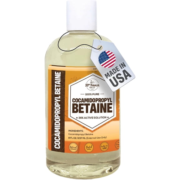 Cocamidopropyl Betaine (8oz) Natural Surfactant | Premium Coco Betaine Liquid, Cosmetic Grade, Gentle on Skin | Suitable for Facial Cleansers, Shampoos, Body Washes, Bubble Baths, Soap | 8 OUNCES