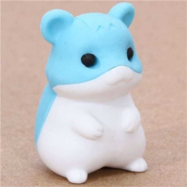 iwako cute blue hamster eraser from japan by