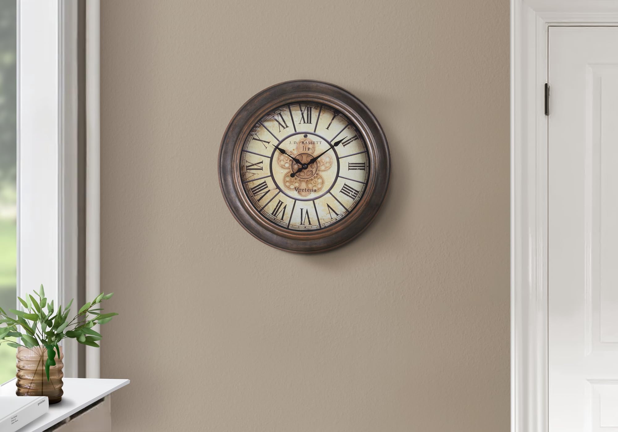 Clocks - 15" Round - Wall Clock - Antique Brown - Transitional