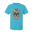 thumbnail image 2 of Wild Bobby Dean Russo Colorful Sugar Skull Streetwear Men Graphic Tee, Light Turquoise, 4X-Large, 2 of 5
