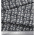 thumbnail image 2 of Soimoi Polyester Crepe Fabric Leaves & Floral Block Print Fabric by The Yard 42 Inch Wide, 2 of 3