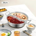 thumbnail image 3 of Stainless Steel Double-Flavor Hot Pot with S-Shaped Divider, Shabu Shabu Pot for 6-8 People, Soup Pot, Clear Lid, Induction Cookware Compatible for Gas & Electric Stoves, 3 of 8