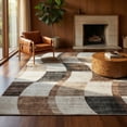 thumbnail image 4 of Rug Branch Eclipse Abstract Checkered Indoor Area Rug, Brown Beige, Abstract - Living Room, Bedroom, Dining Room, and Office, 4 of 6