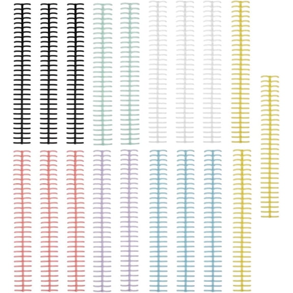 21Pcs Comb Binding Spines 7 Colors Plastic Binder Combs Loose Leaf Book Binder Assorted Colored Hinged Clamps