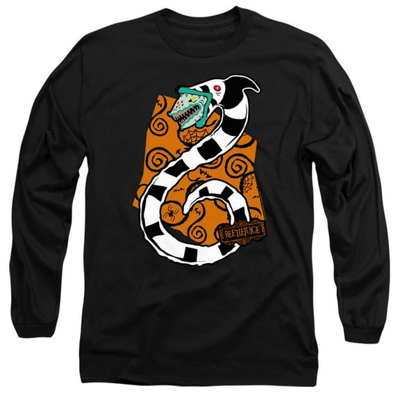 Beetlejuice Worm Unisex Adult Long-Sleeve T Shirt,Black, Small