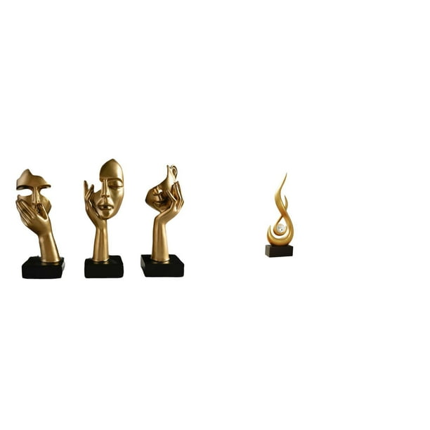 Estatuas De Resina De Pensadores, Esculturas De Arte Abstracto Para Oficina, Estantería, Sala De Estar, Estatua De Fuego, Adorno De Escritorio, Recuerdo Artesanal, Figura De Llama De Resina,
