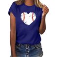 thumbnail image 1 of Gibobby Blusa Manga Larga Mujer Blusa informal con cuello redondo para mujer, camiseta de manga corta con estampado de colores y costuras, camiseta de vacaciones（Azul， L), 1 of 4