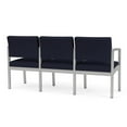 thumbnail image 5 of Lesro Lenox Steel Fabric 3-Seat Waiting Room Guest Reception Chair in Silver/Open House Navy, 5 of 5