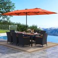 thumbnail image 2 of Gymax 11 PCS Patio Dining Set w/ 15ft Double-Sided Patio Umbrella (Base Included) Orange, 2 of 6