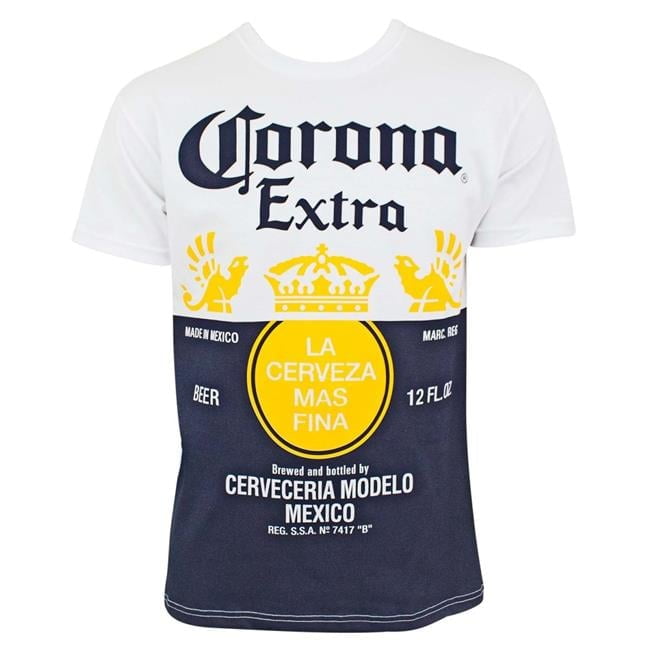 Corona Extra 47488-XX-Large Men Beer Label Design White T-Shirt