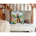 thumbnail image 3 of Airedale Terrier Spring Garden Throw Pillow 14 in x 14 in, 3 of 4