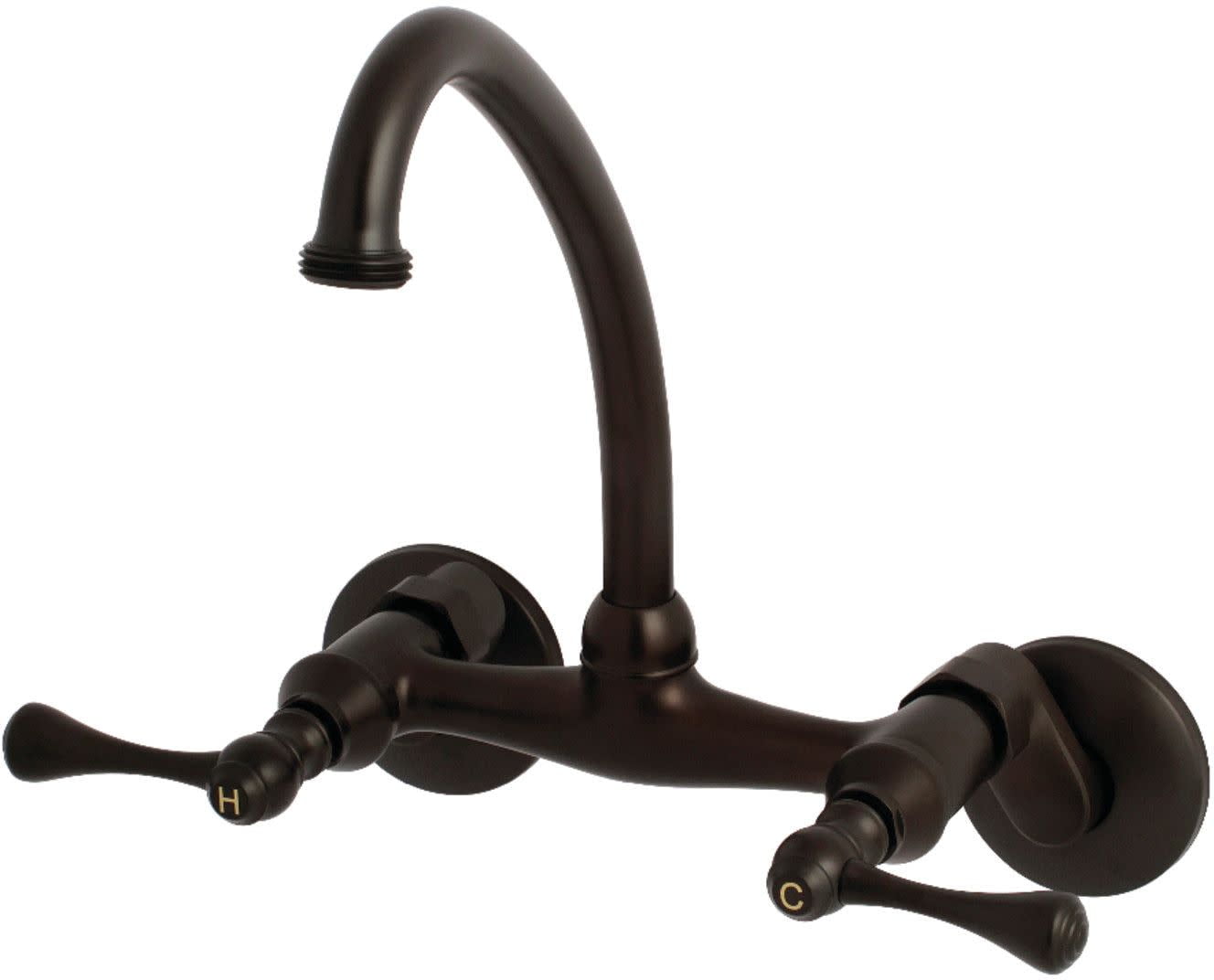 Kingston Brass Ks374 4 GPM Wall Mounted Widespread Bridge Laundry