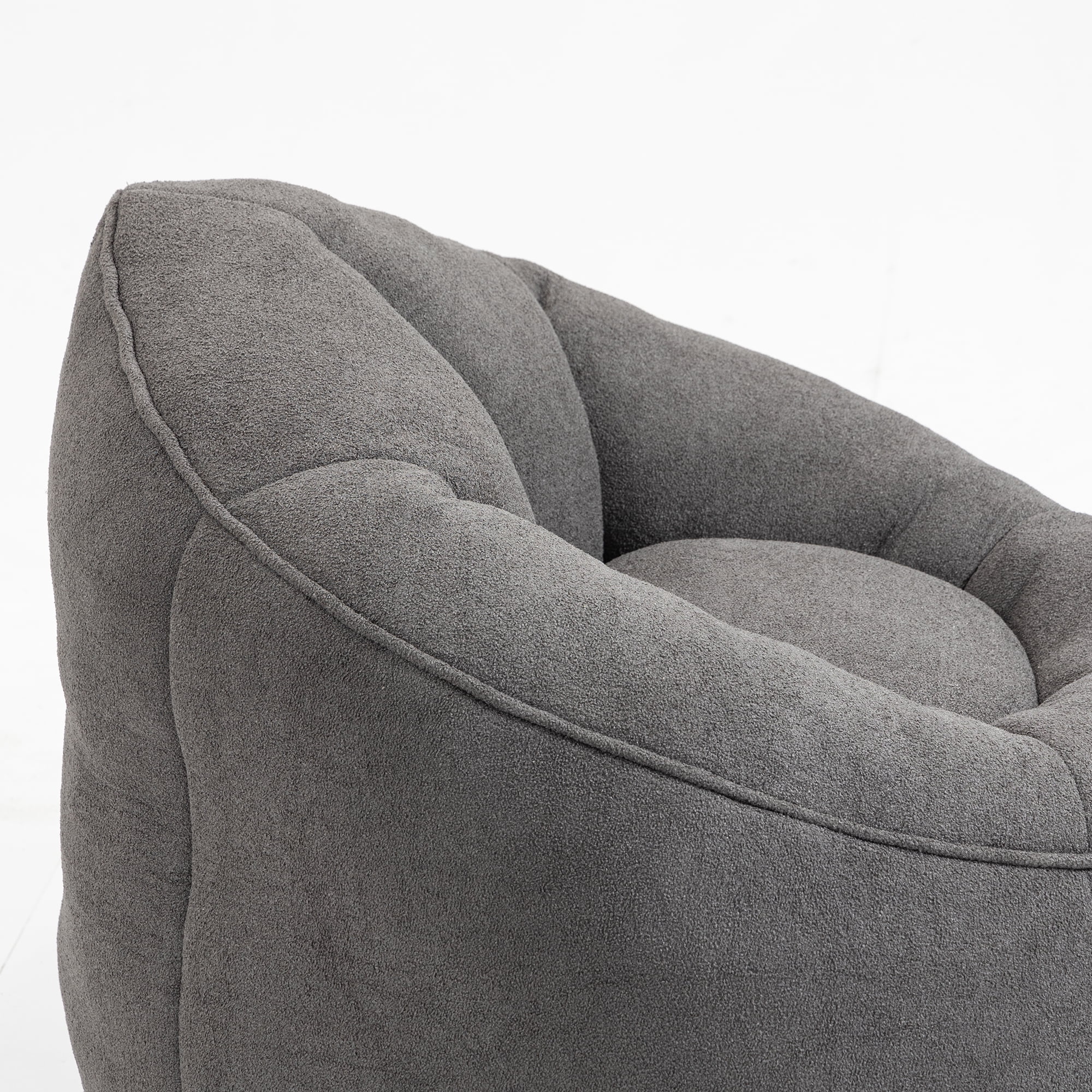 Jopath Bean Bag Chair with Footstool, Lazy Sofa for Adults and Kids, Floor Sofa for Gaming Reading Living Room Bedroom Grey